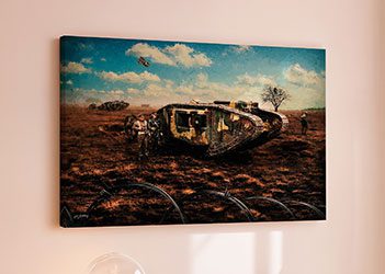 Poster 'Tanks on the field' | Canvas | 30 x 20 cm