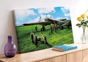 Poster 'Briefing at the Junkers' | Canvas | 30 x 20 cm